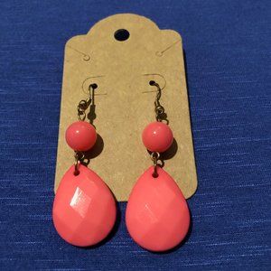 Coral Acrylic Dangle Earrings
